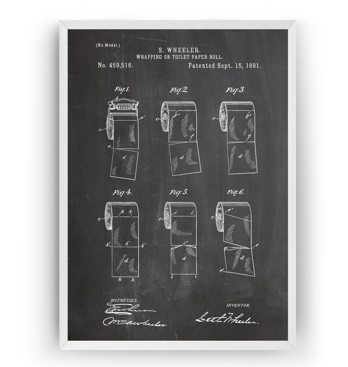 Toilet Paper Roll 1891 Patent Print Wall Art Poster Bathroom - Etsy UK