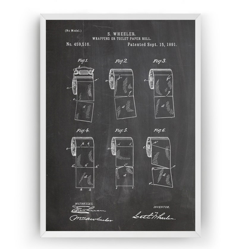 Toilet Paper Roll 1891 Patent Print Wall Art Poster Bathroom - Etsy UK