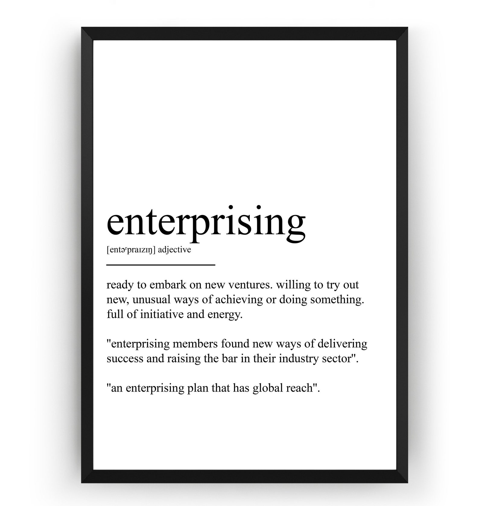Enterprising Definition Print Etsy de