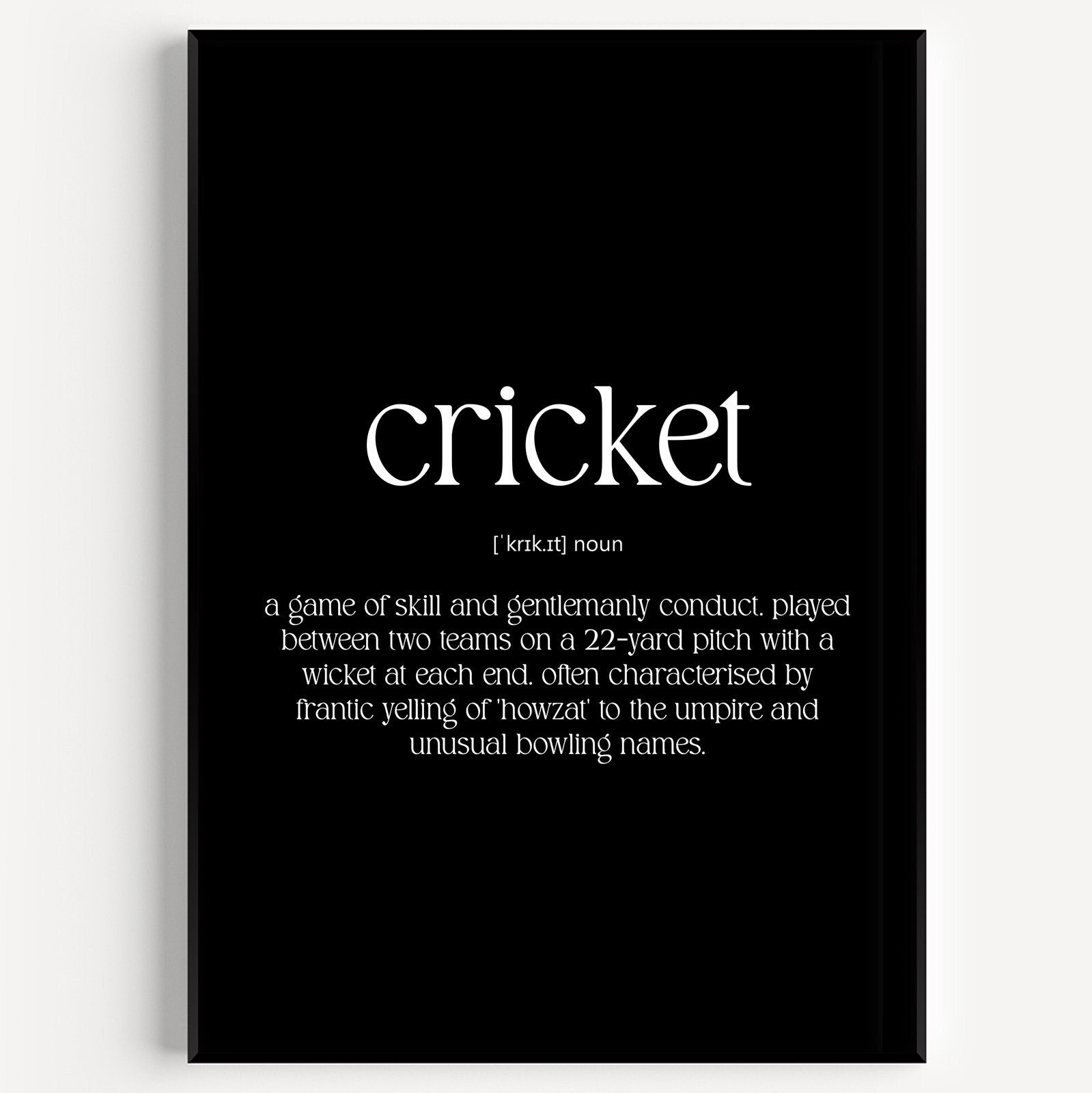 Cricket Definition Print - Etsy