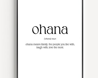 Ohana Definition Print - Etsy