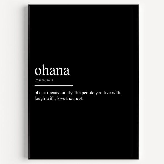 Ohana Definition Print - Etsy