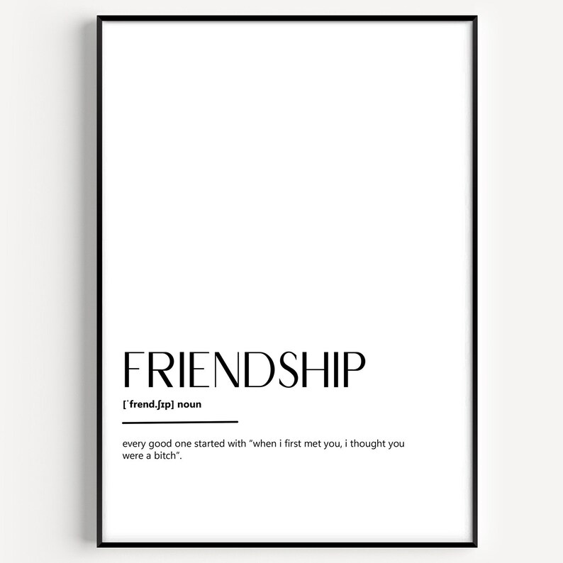 Friendship Definition Print - Etsy