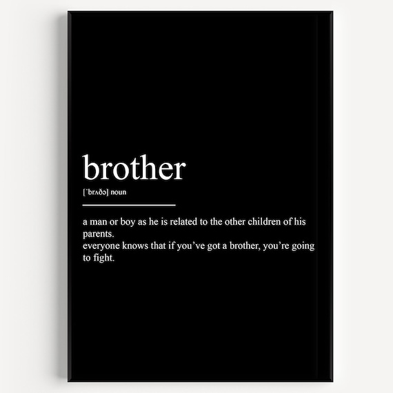 Brother Definition Print - Etsy