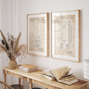 Set di 2 stampe di brevetti di videogiochi, decorazioni per la sala giochi, arredamento per gamer, poster per la camera da letto, decorazioni per il dormitorio, grafica per console retrò