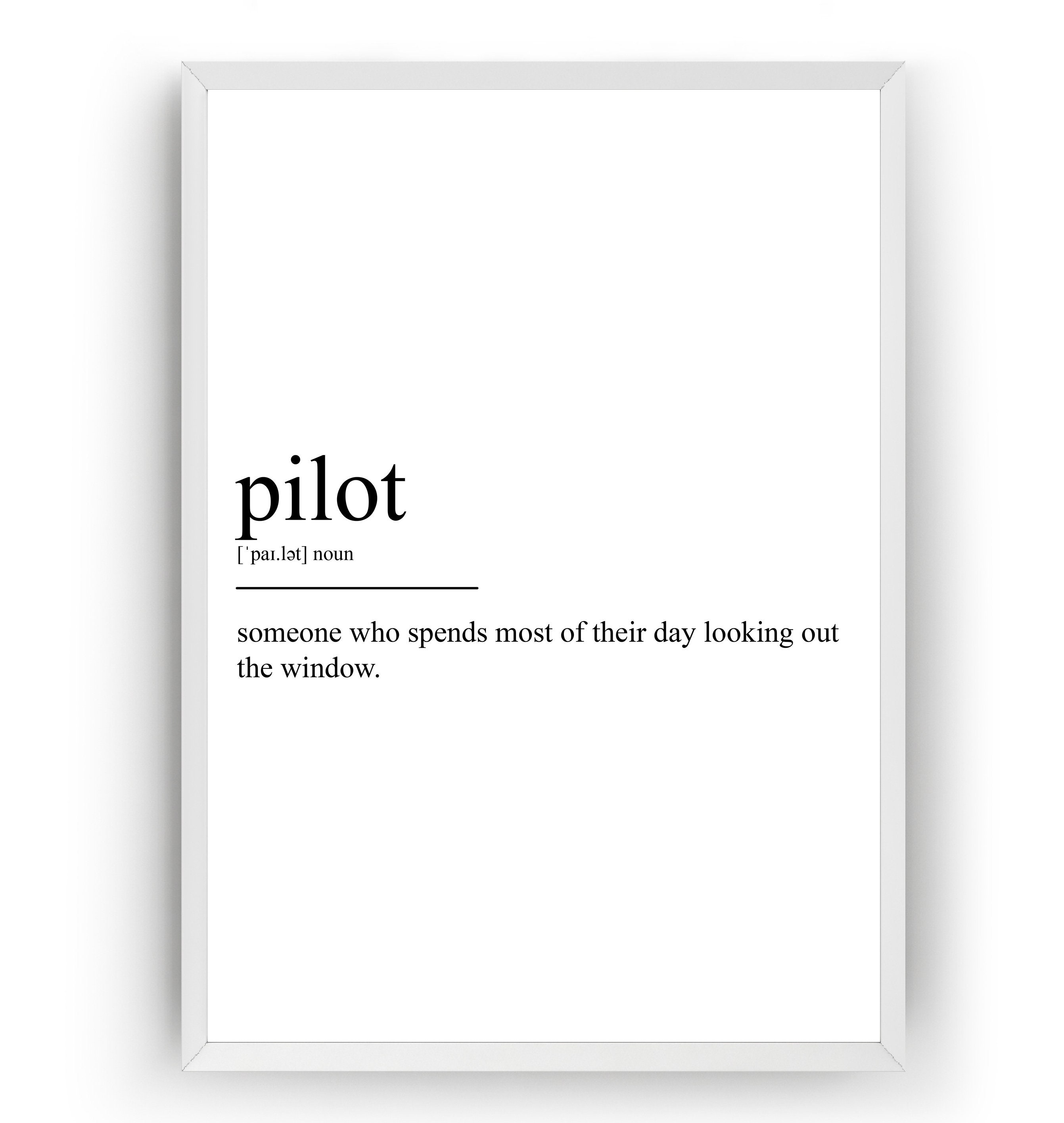 Pilot Definition Print Etsy