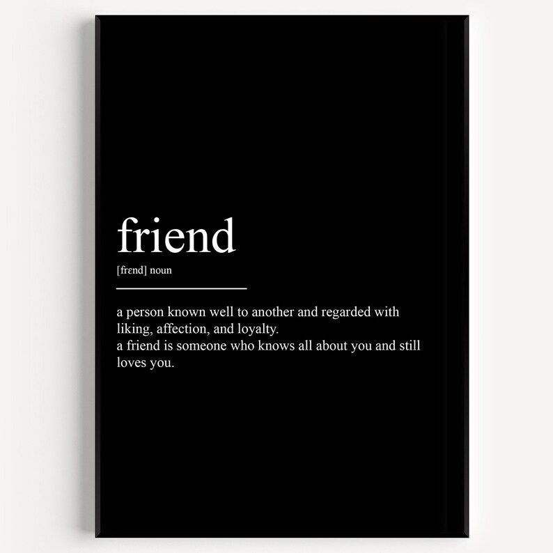 Friend Definition Print - Etsy