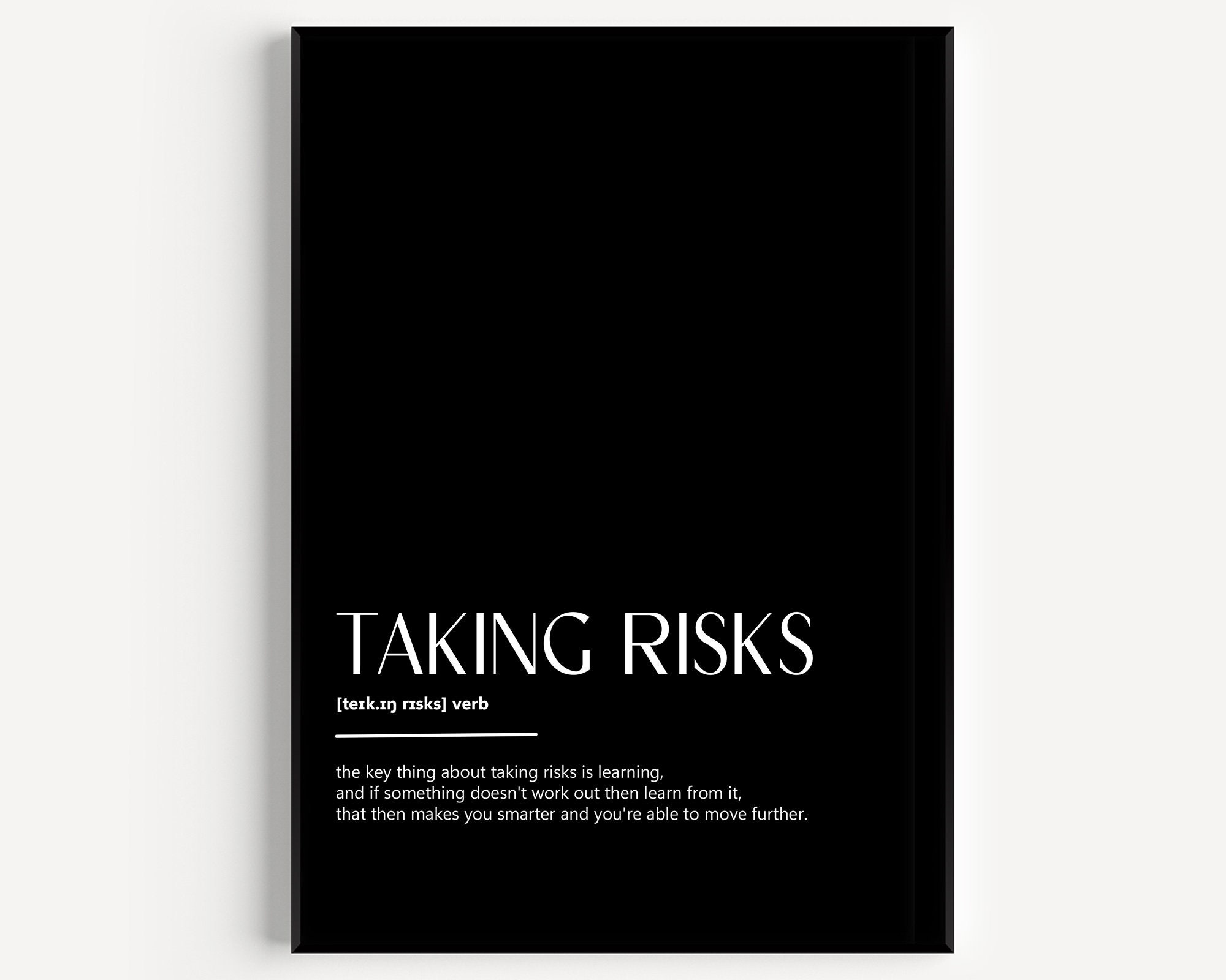 Taking Risks Definition Print - Etsy