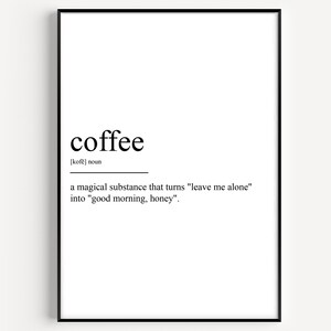 Coffee Definition Print - Version 3