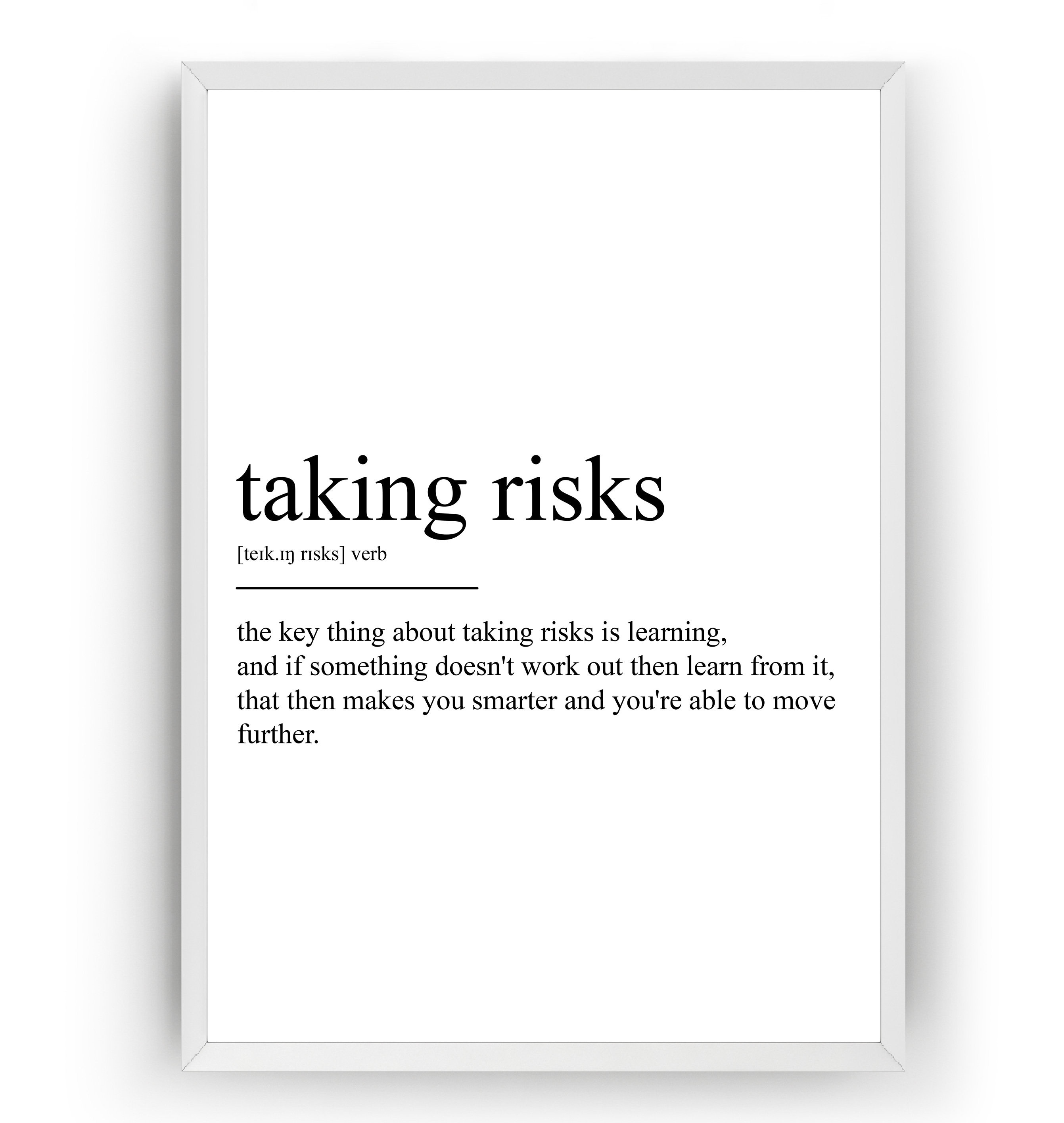 Taking Risks Definition Print - Etsy