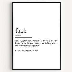 Fuck definitie-afdruk