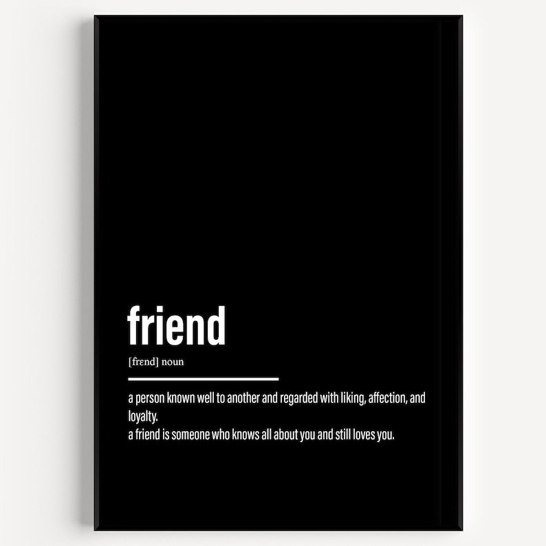 Friend Definition Print - Etsy