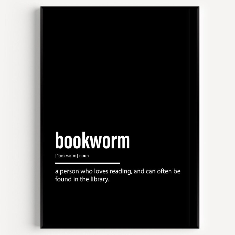 Bookworm Definition Print - Etsy