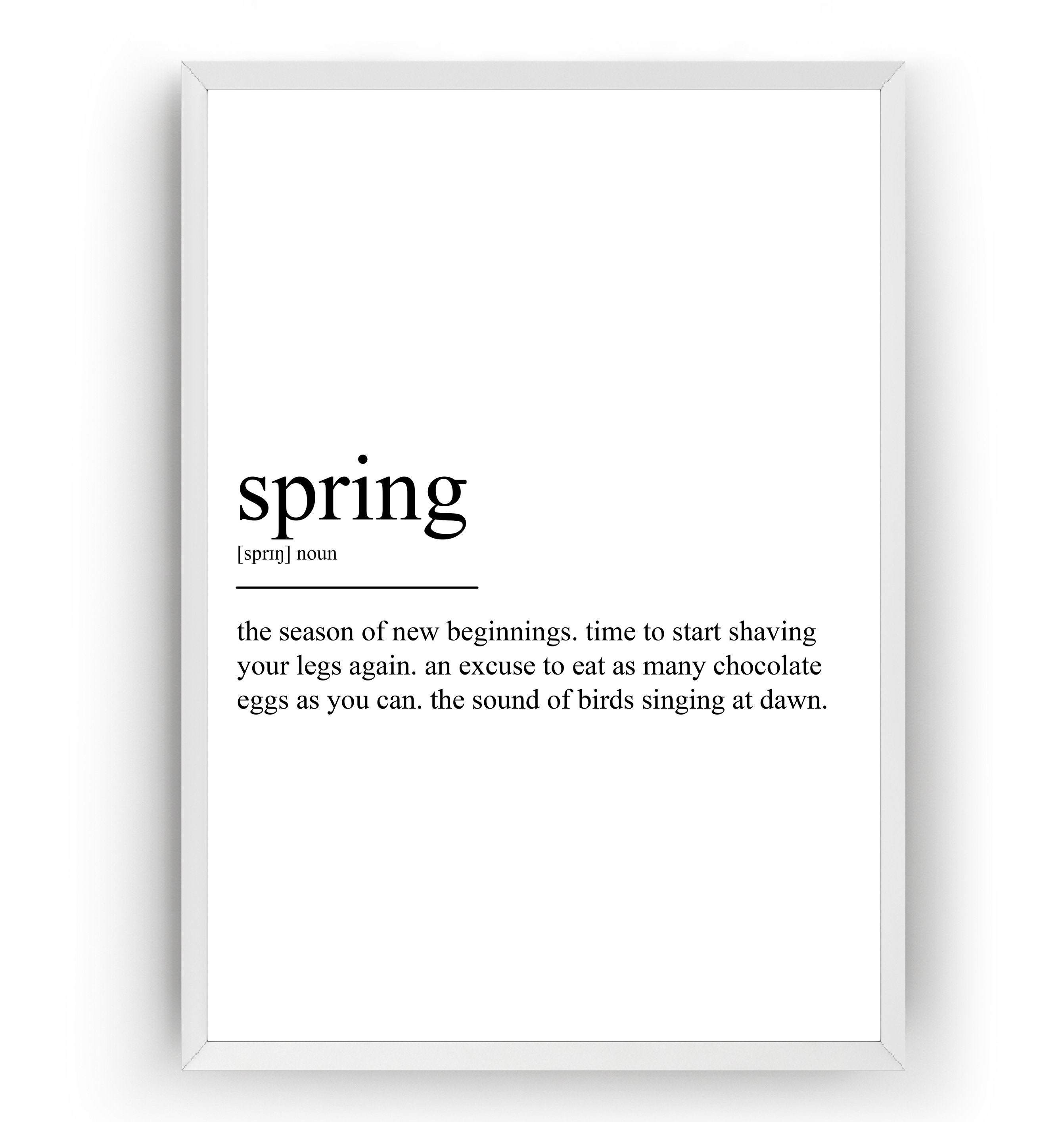Spring Definition Print Etsy
