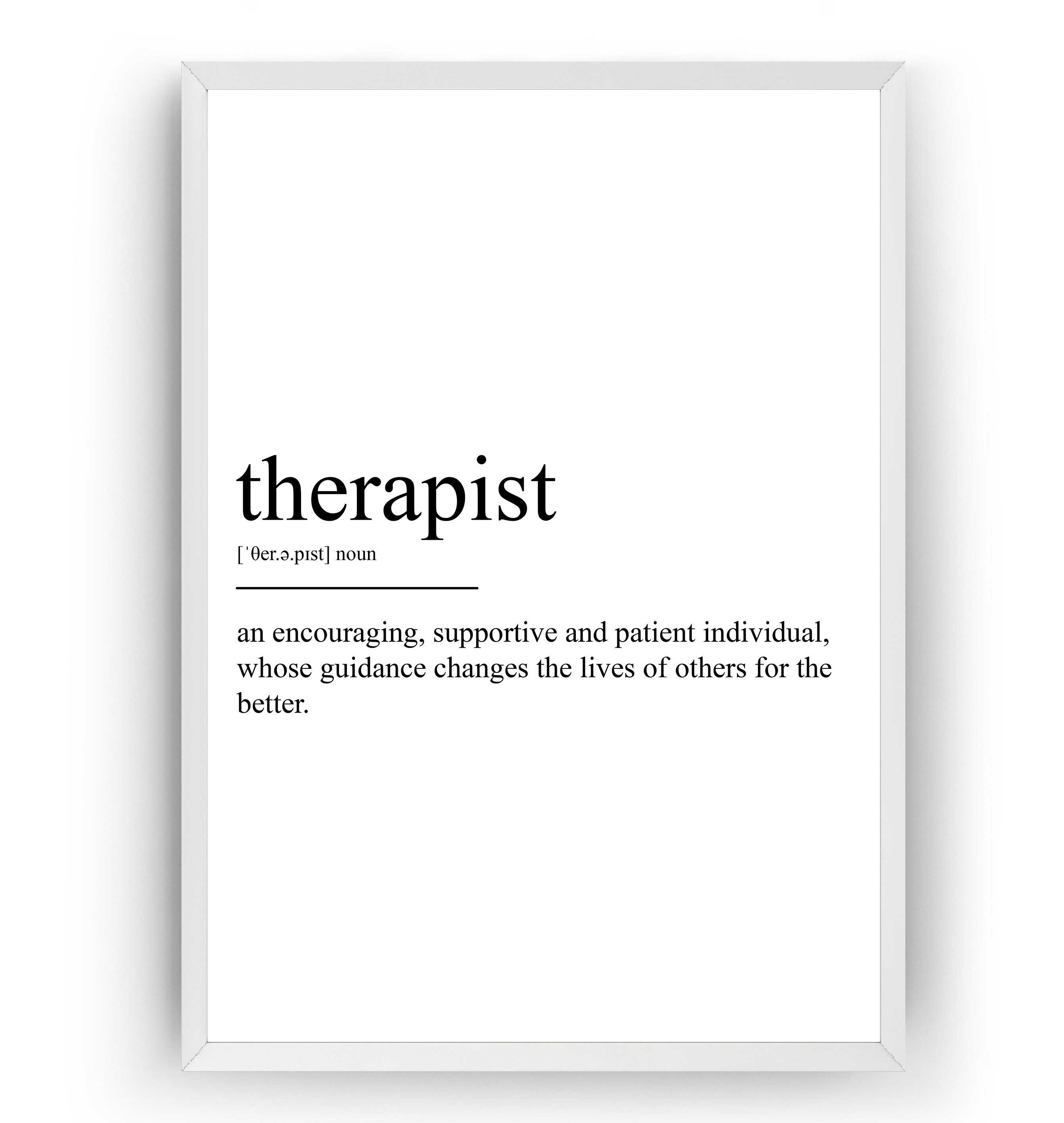 Therapist Definition Print Etsy