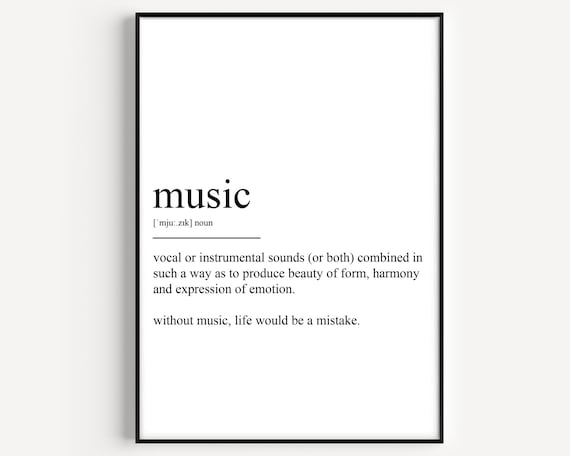 Music Definition Print - Version 3 - Etsy