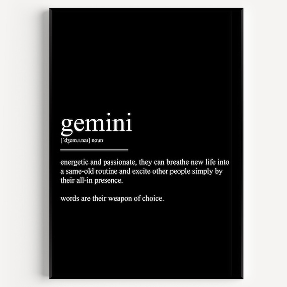 Gemini Definition Print - Etsy