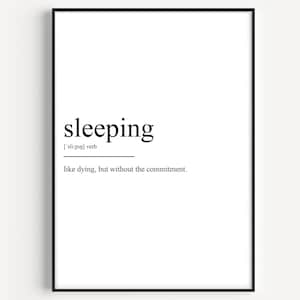 Sleeping Definition Print
