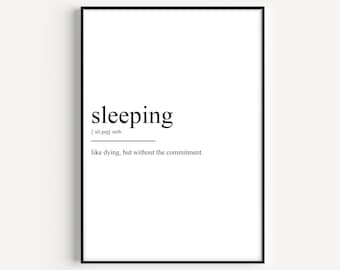 Sleeping Definition Print