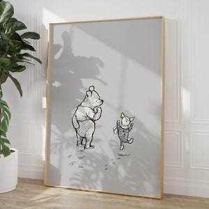 Winnie Puuh Druck, Kinderzimmer Dekor, Spielzimmer Wandkunst, personalisiertes Baby Geschenk, Kinderzimmer Kunstwerk, Mädchenzimmer Poster, Jungenzimmer Druck