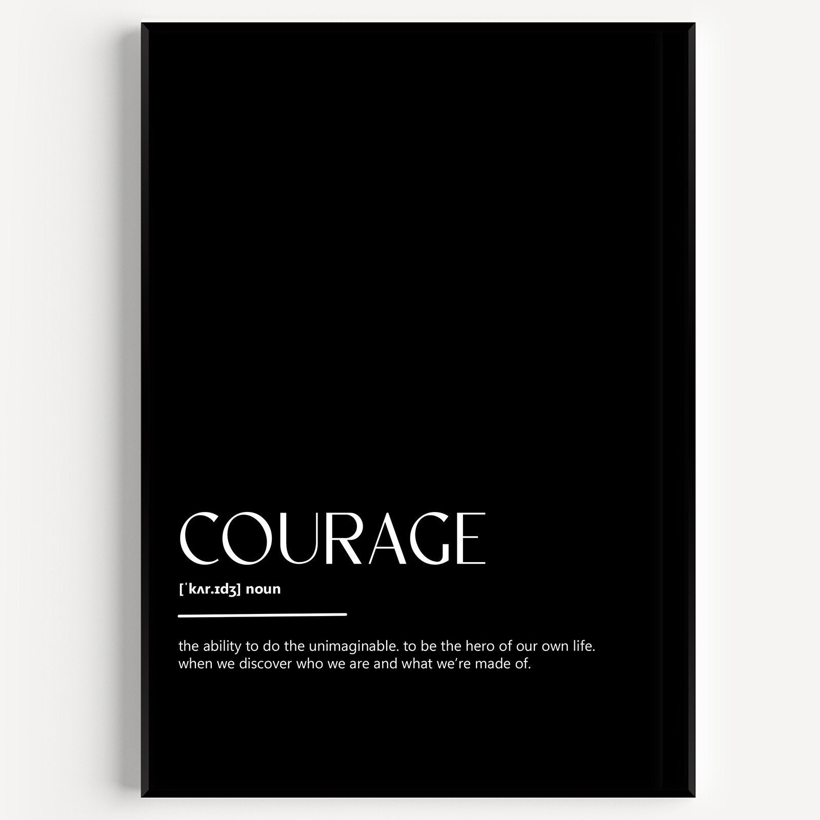 Courage Definition Print 
