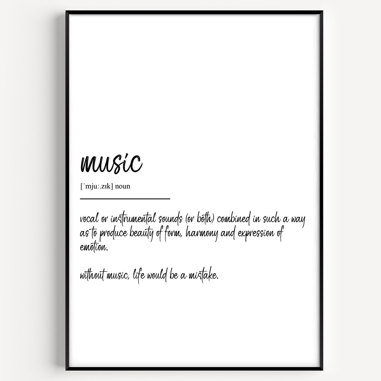 Music Definition Print - Version 3 - Etsy