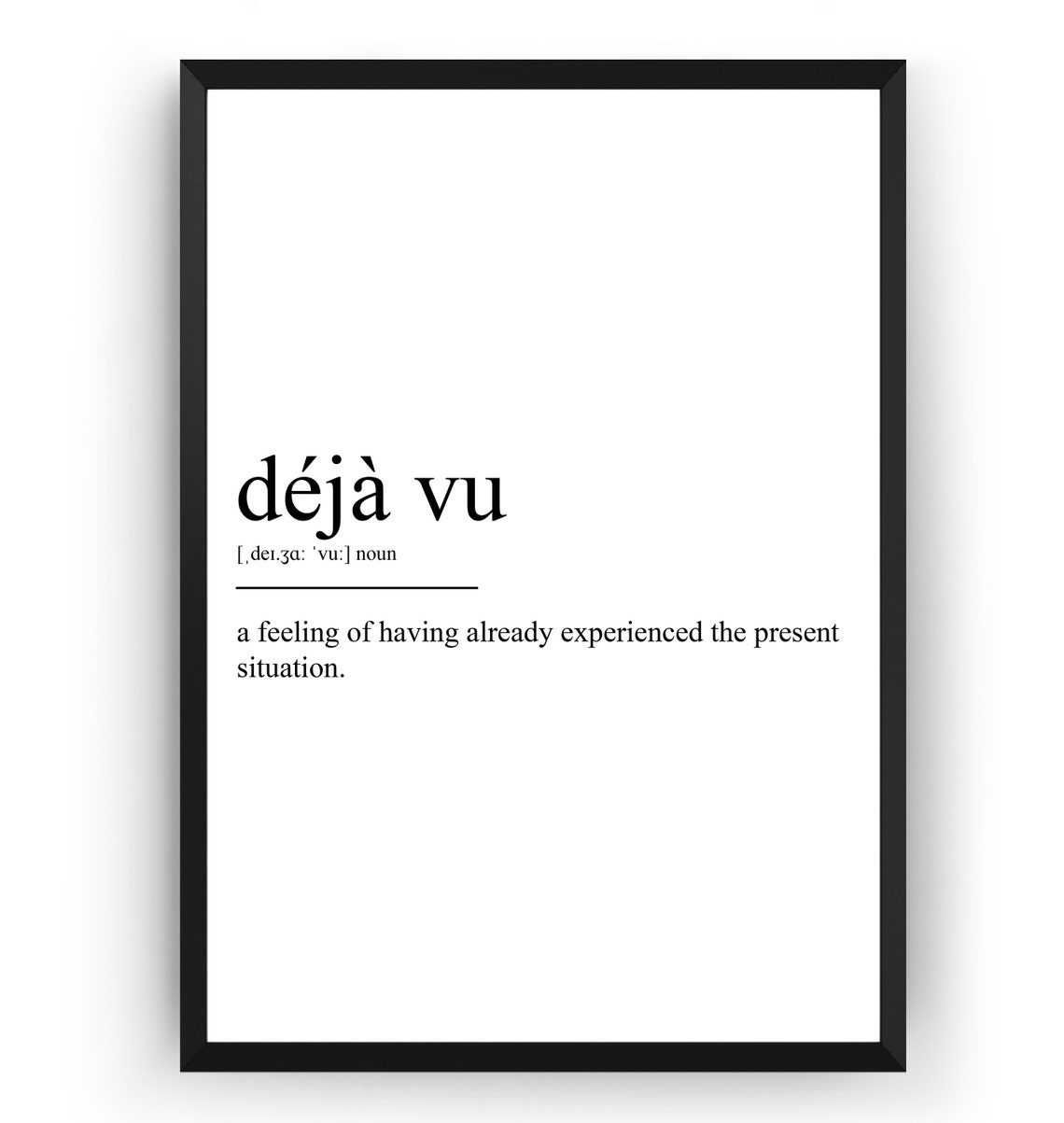 Déjà Vu Definition Print Etsy