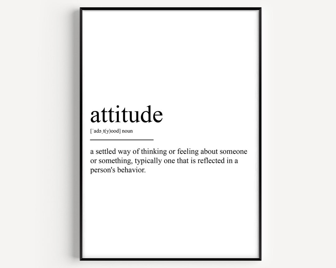 Attitude Definition Print Etsy