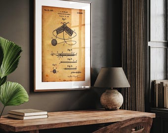 Aiguille à tricoter flexible 1937, impression de brevet, cadeau d'affiche d'art mural de couture