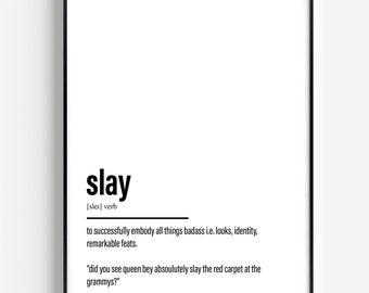 Slay Definition Quote Print Feminist Wall Art Funny -  Finland