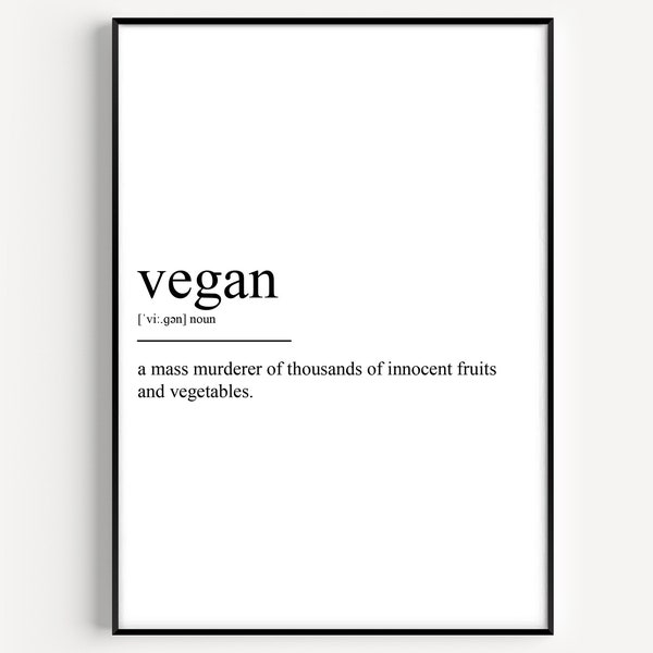 Vegan Definition Print