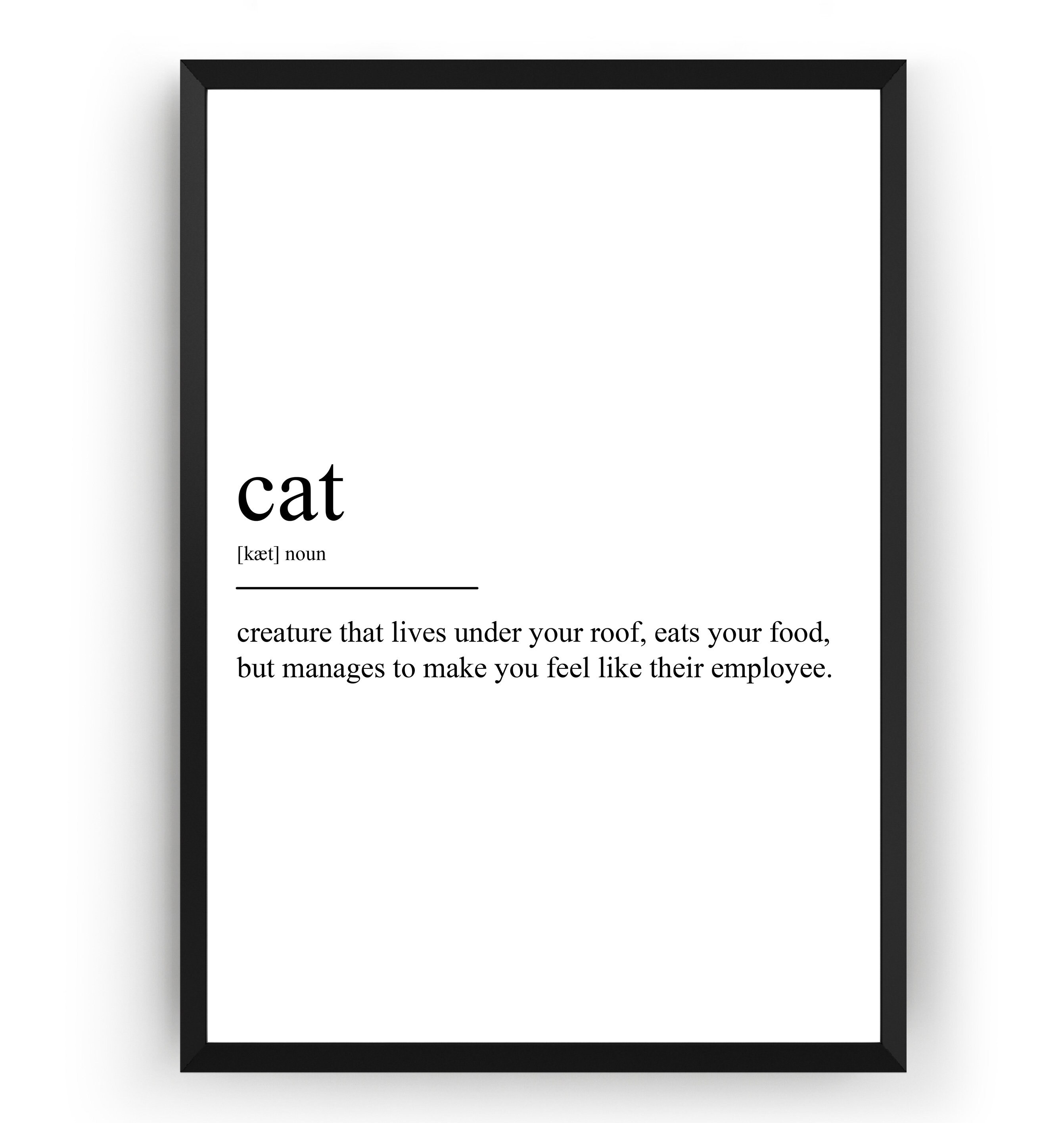 Cat Definition Print Version 2 Etsy UK