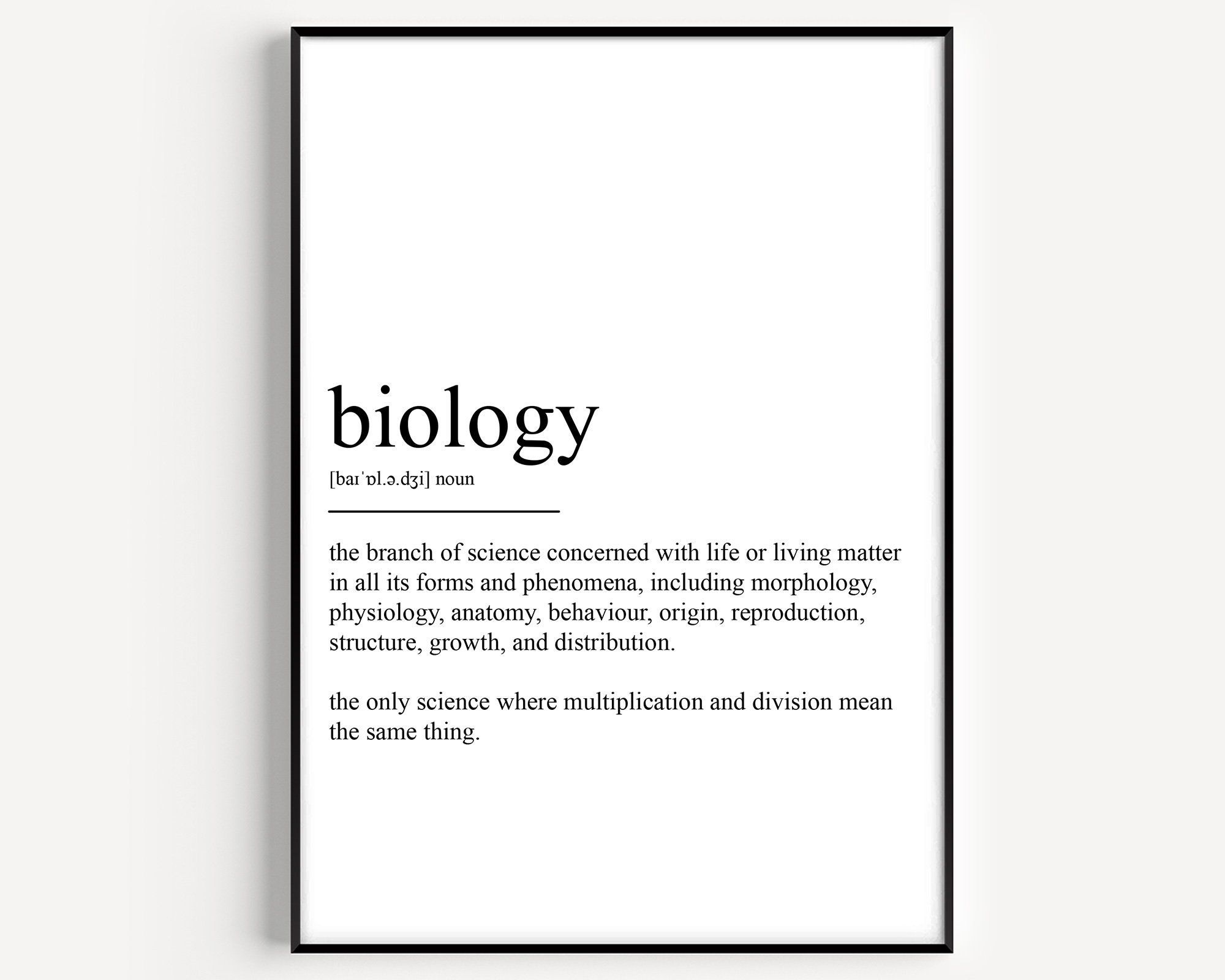 Biology Definition Print - Etsy UK