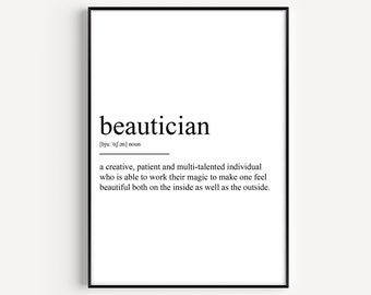 Beautician Definition Print