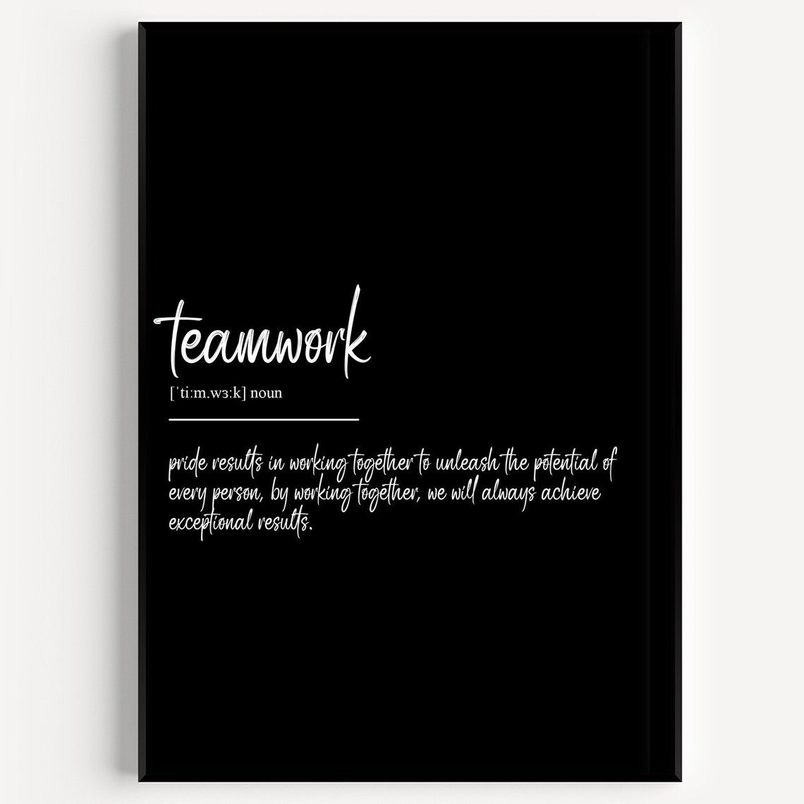 Teamwork Definition Sign Teamwork Definition Print - Etsy