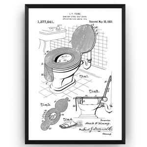Bathroom Patent Prints - Toilet Decor Wall Art Restroom Poster ...