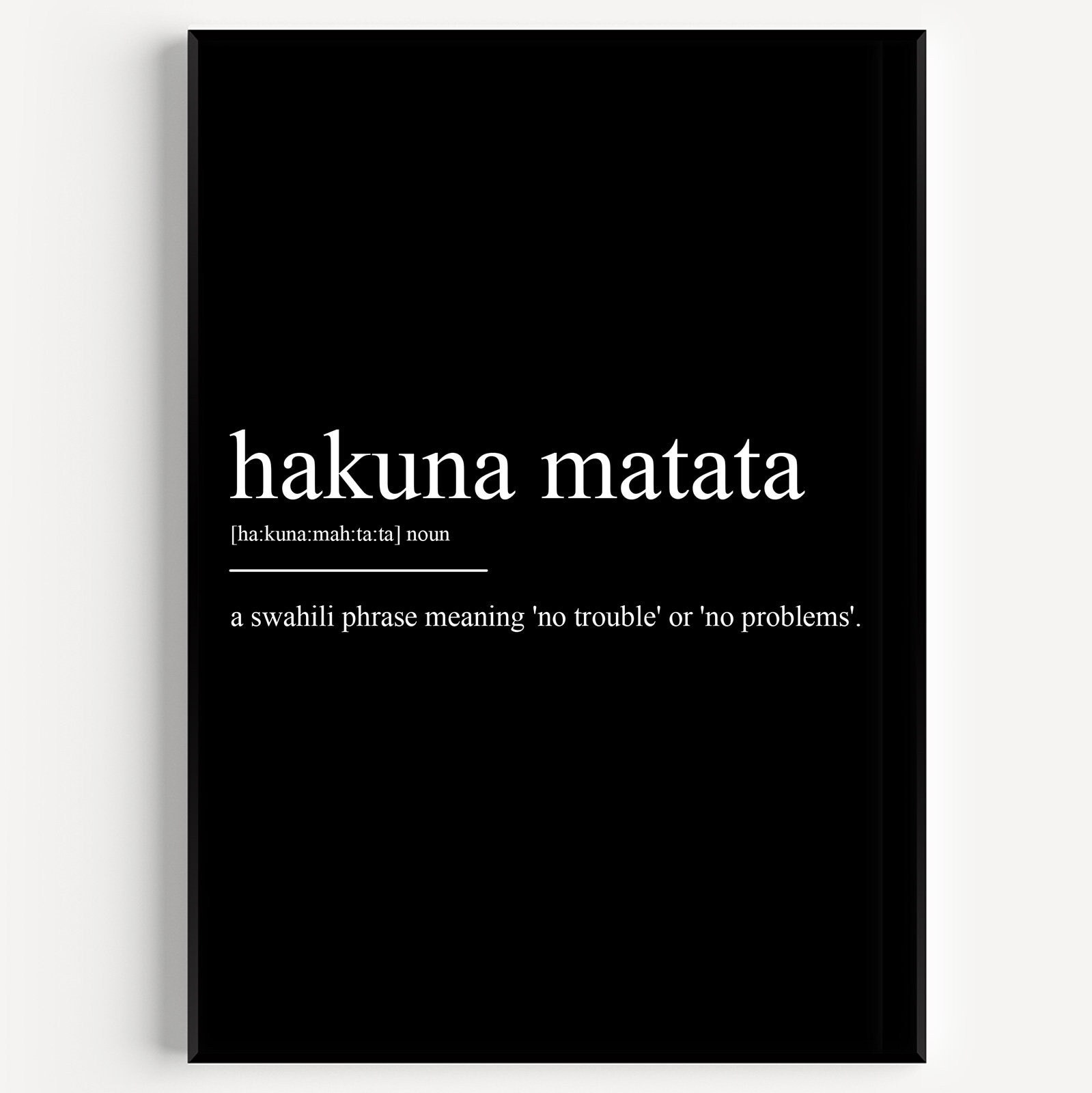 Hakuna Matata Definition Print - Etsy Israel
