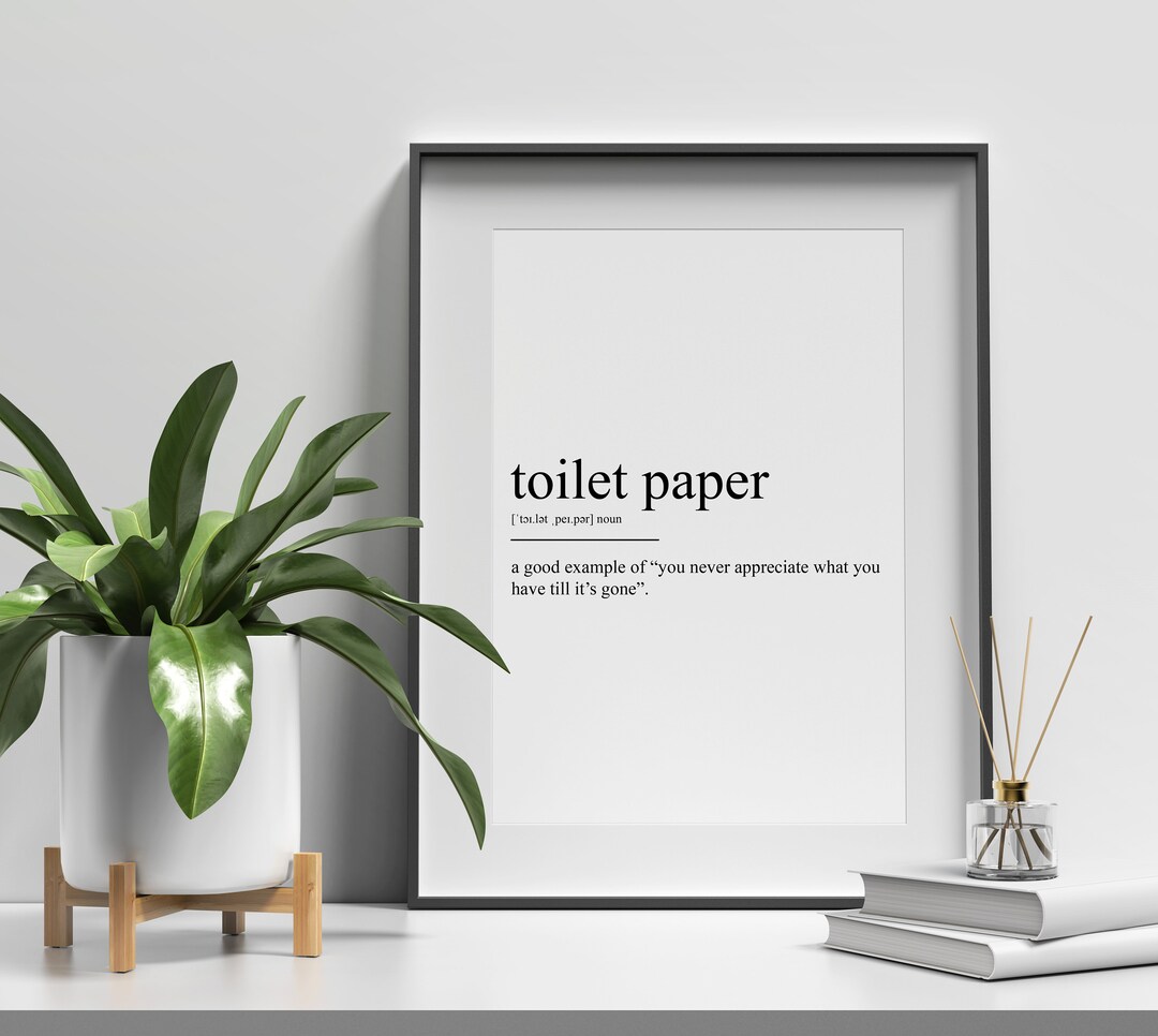 Toilet Paper Definition Print Etsy