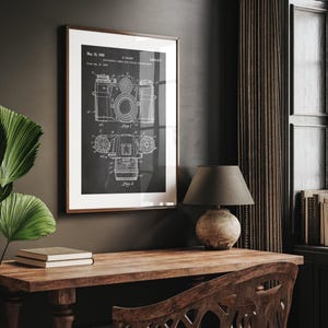 Impresión de patente de cámara de 1962, arte mural de fotografía vintage