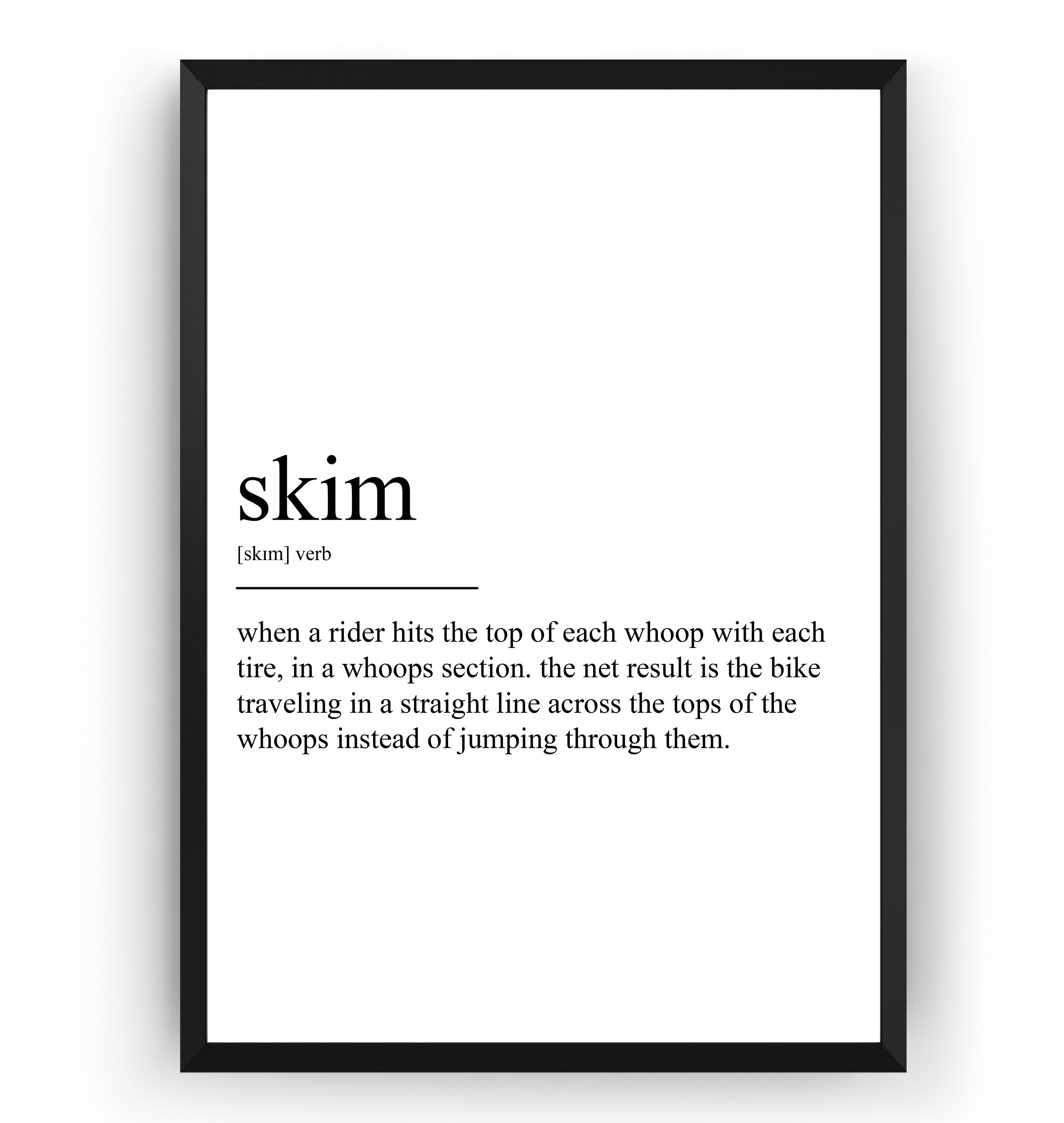 Skim Definition Print Etsy Ireland