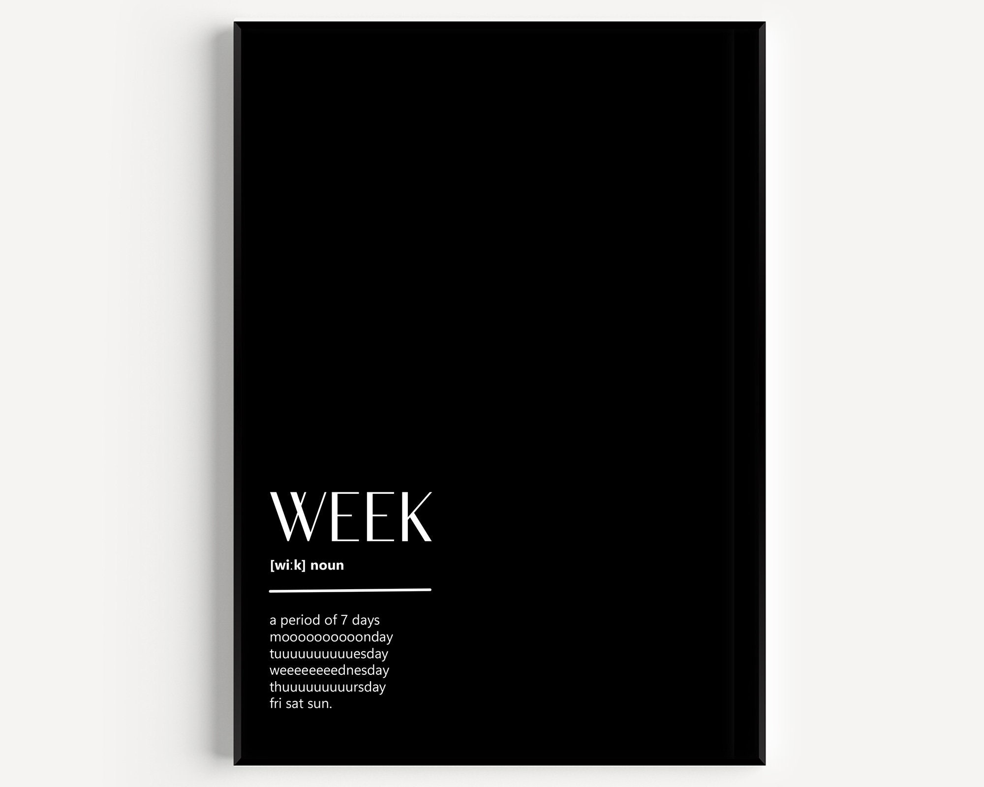 Week Definition Print - Etsy