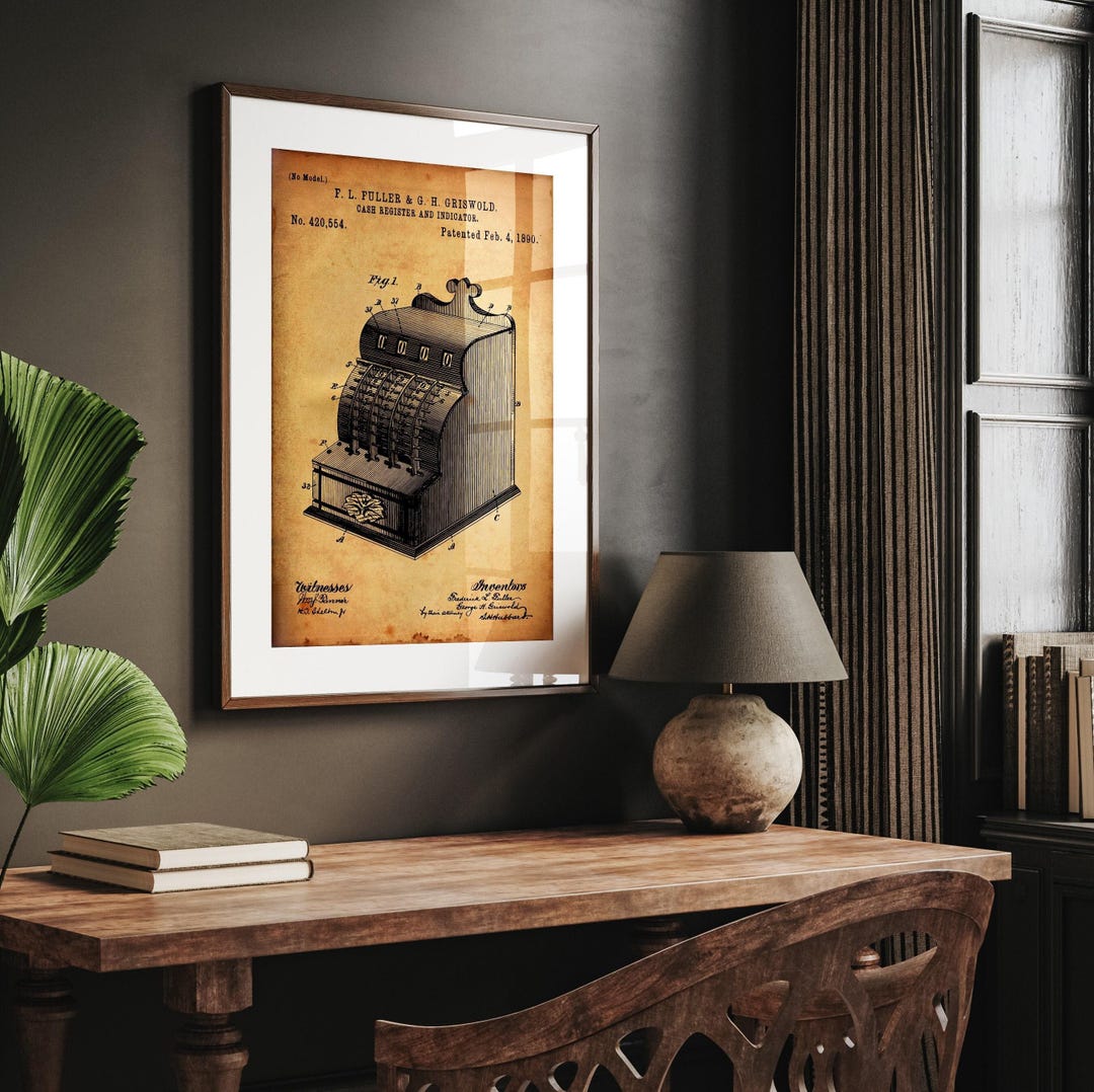Cash Register 1890 Patent Print Wall Art Poster Blueprint Gifts - Etsy