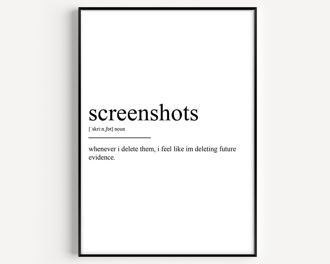 Screenshots Definition Print - Etsy