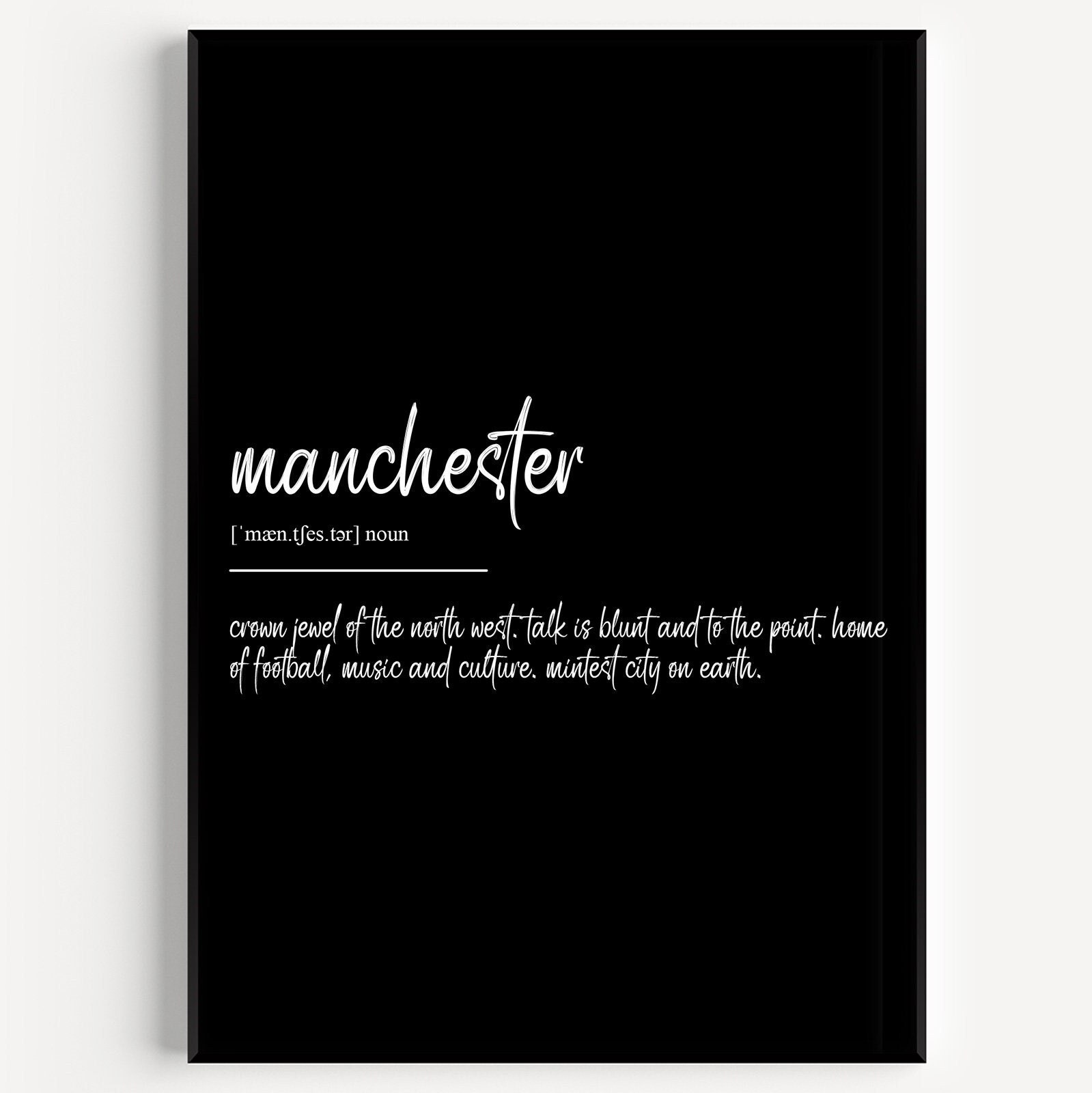 Manchester Definition Manchester Definition Print - Etsy
