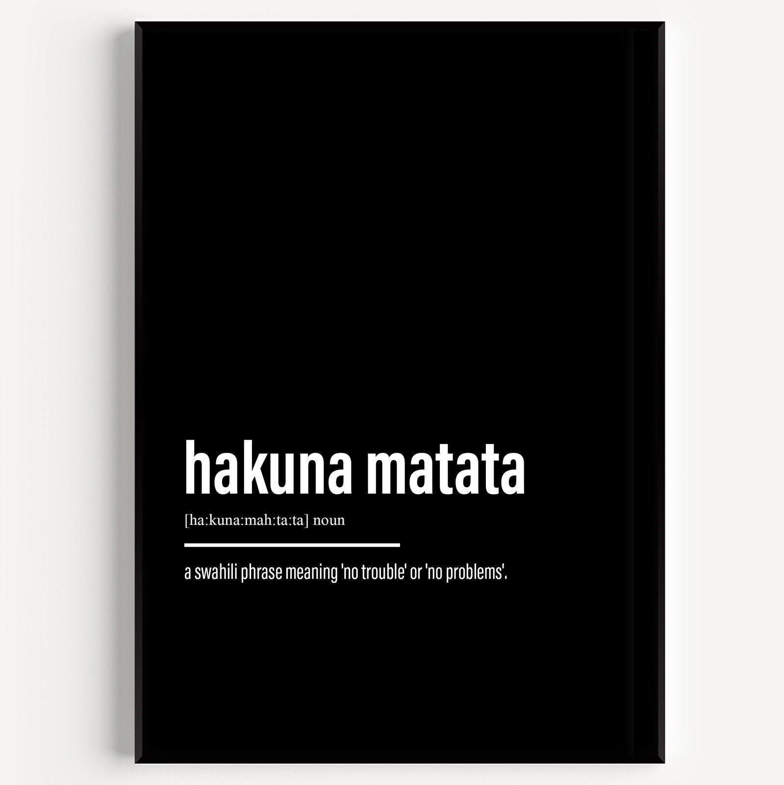Hakuna Matata Definition Print - Etsy