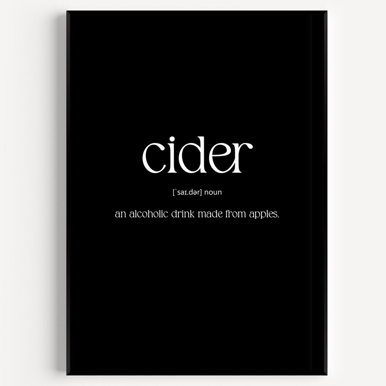 Cider Definition Print - Etsy UK