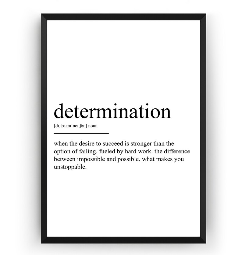Determination Definition Print - Etsy