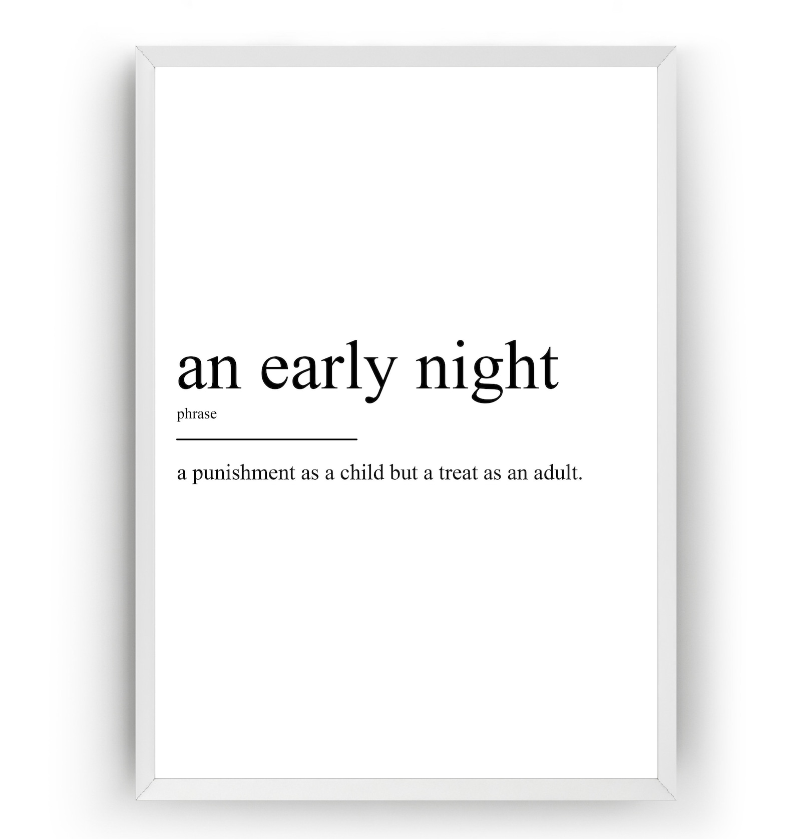 An Early Night Definition Print Etsy