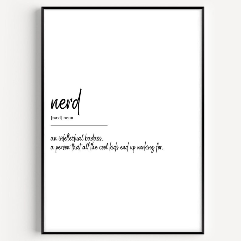 Nerd Definition Print - Etsy UK