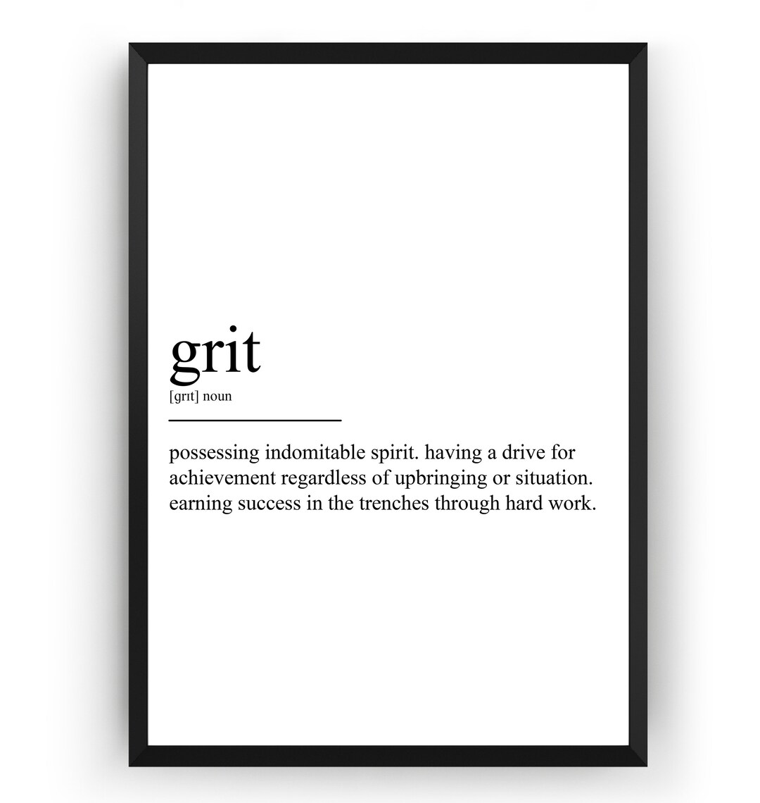 Grit Definition Print Etsy